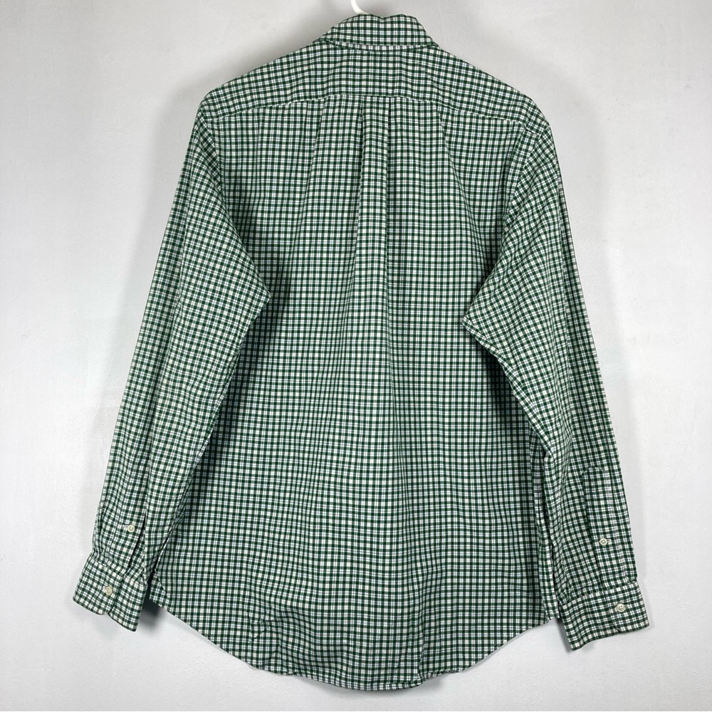 Polo Ralph Lauren Men’s Button Front Shirt Green Mini Gingham Large Cotton - Picture 2 of 16